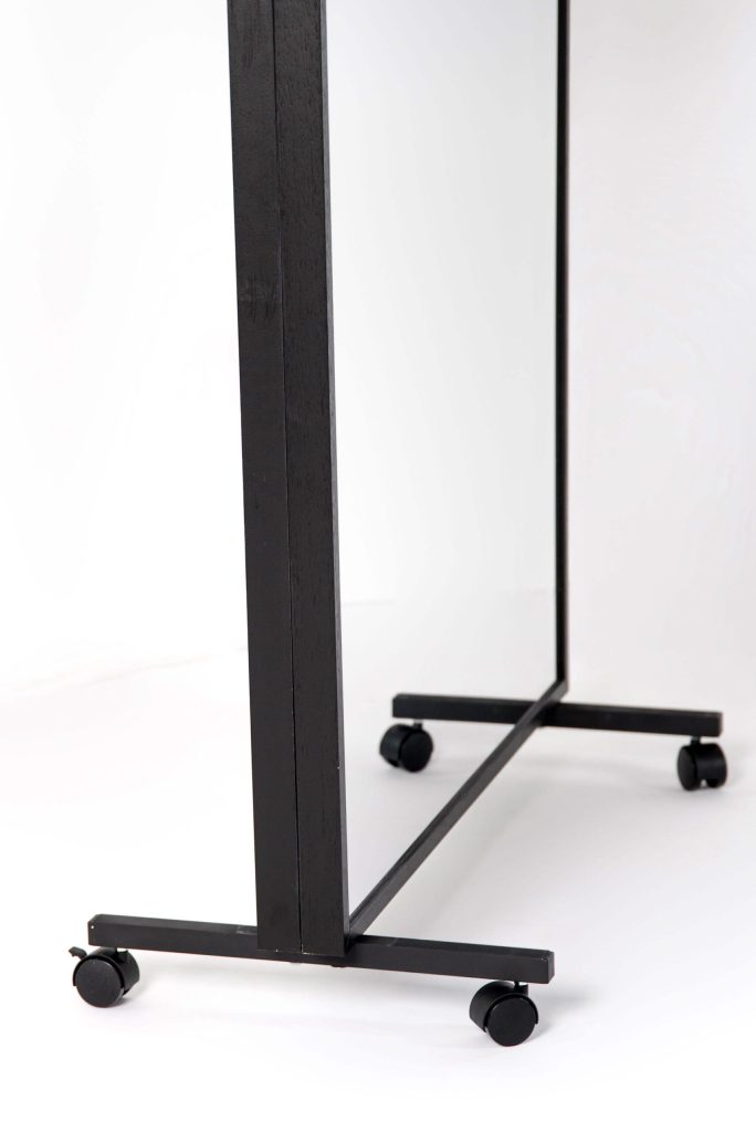 LiteMirror Double Sided With Wood Frame and Rolling Stands