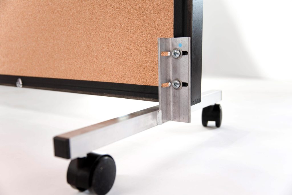 LiteMirror With Wood Frame With Rolling Stands and Cork LiteMirror With Wood Frame With Rolling Stands and Cork