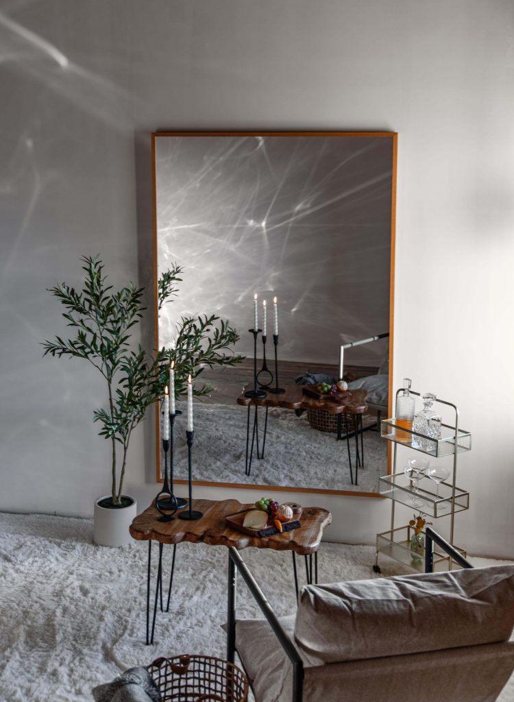 LiteMirror Wall Mount with Wood Frame