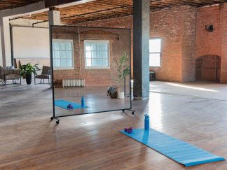 Glassless Mirror on Rolling Stand